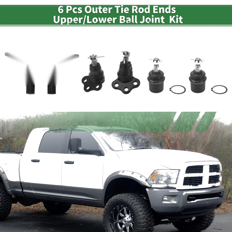 Dodge Dakota 6 Pcs Front Outer Tie Rod Ends & Ball Joints (2000-2004)