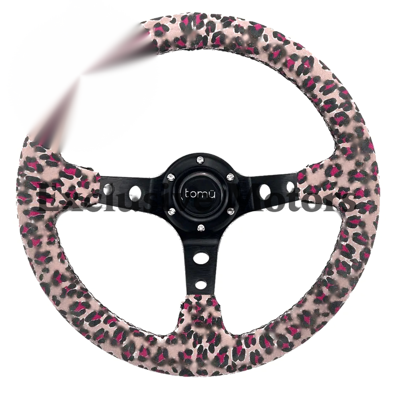 cheetah Pink Suede LeatherSteering Wheel