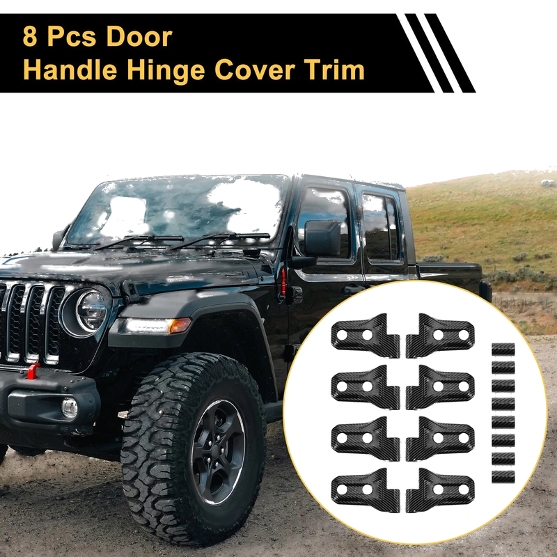Jeep Wrangler JL (2018-2023) - Carbon Fiber Door Handle Hinge Cover Trim