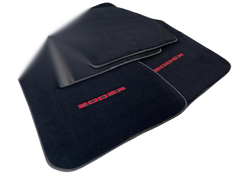 Nissan 200 SX (1995-2000) with Red Logo Tailored Black Floor Mats Set