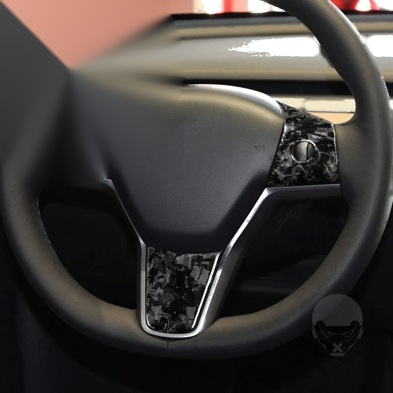 Tesla Model 3 / Y Forged Carbon Fiber Steering Wheel Button Lower Trim