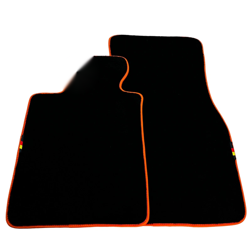 BMW 3 Series M3 E36 (1992-1999) - AutoWin Brand 2 x Orange Trim Black Floor Mats