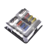 Marine RVs Boats 6-Way Blade Fuse Box Block Holder with LED Indicator