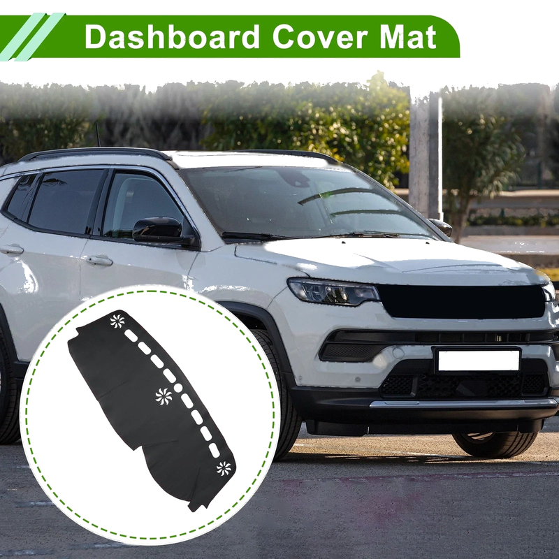 Jeep Compass 2017-2021 - Black Red Carpet Dashboard Cover Mat