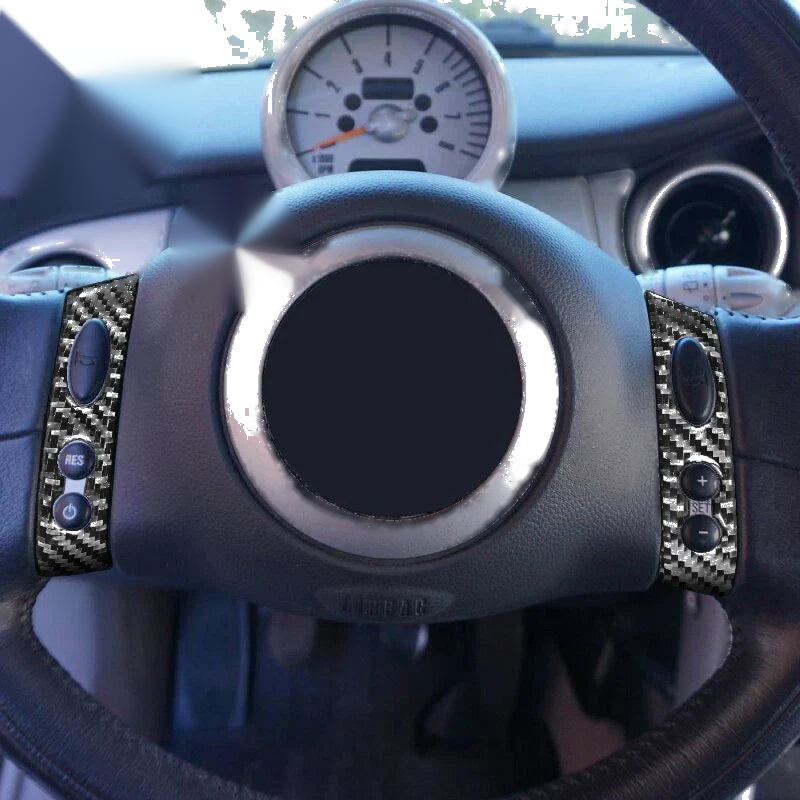 Mini Cooper 2002-2004 Carbon Fiber Steering Wheel Button Cover Trim