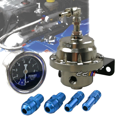 JDM Turbo EFI Engine Adjustable Fuel Pressure Regulator w/ Gauge
