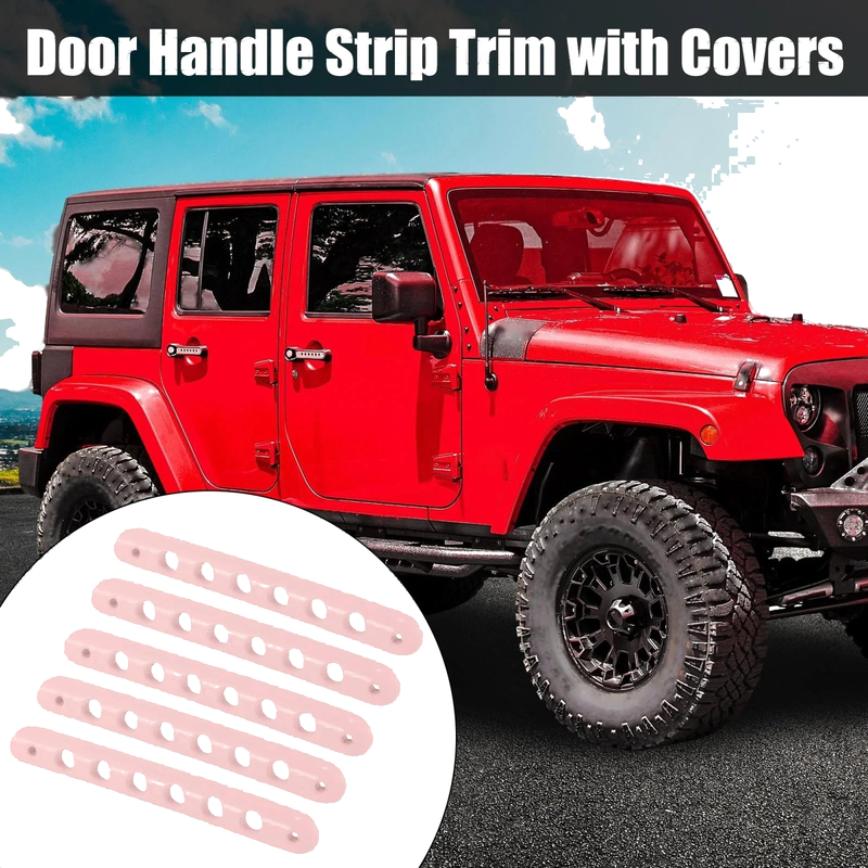 Jeep Wrangler 4 Door 5 x Door Handle Trim with Button Covers (2007-2018)
