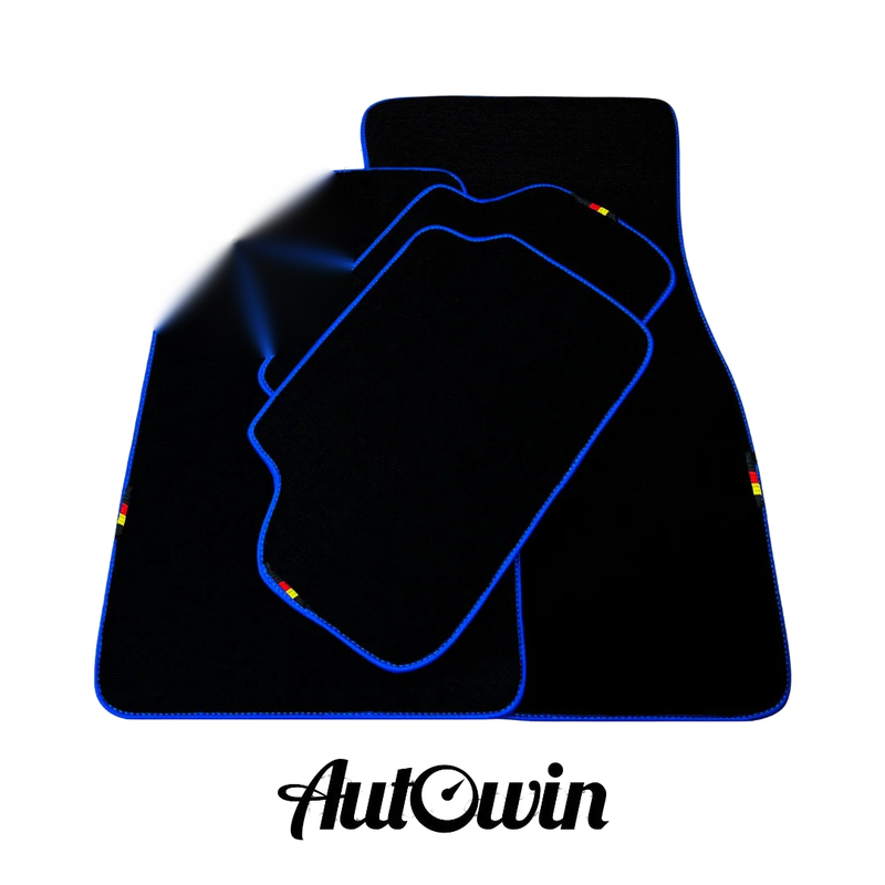 BMW 5 Series M5 F90 (2018-2024) with Blue Trim AutoWin Black Floor Mats