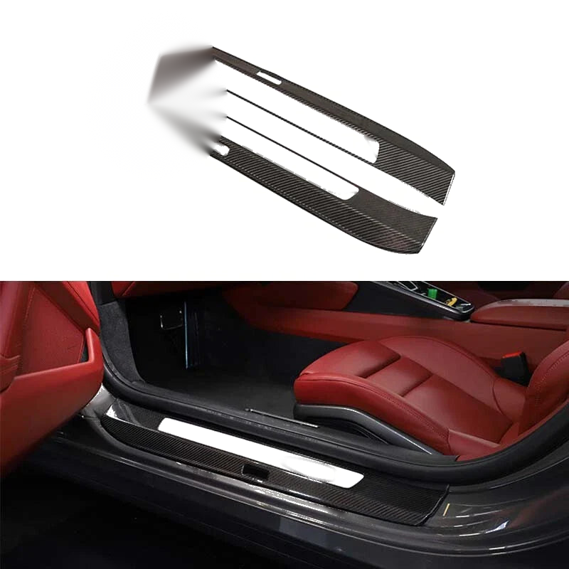 Porsche 911 992 2019-2023 Dry Carbon Fiber Door Sill Cover Trim Strip