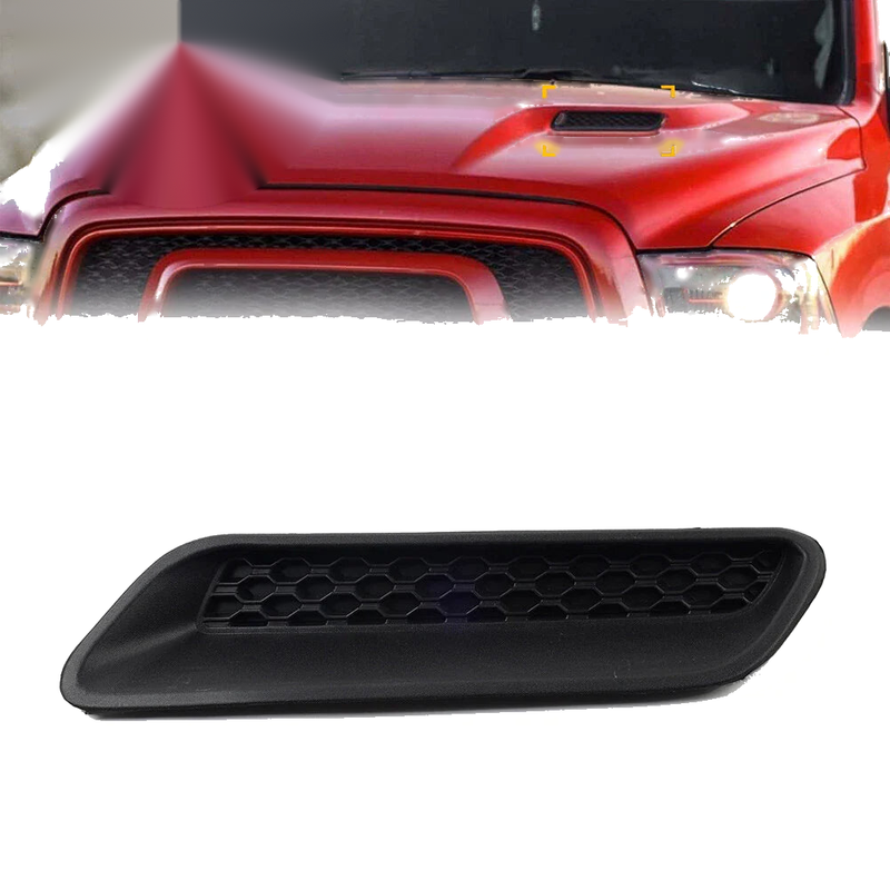 Dodge Ram 1500 2500 3500 Left Side Hood Vent Bezel Grille Cover Black (2002-2023)