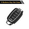 Hyundai Palisade (2020-2022) Black Silver Tone 4 Button Key Fob Shell Case