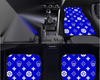 Custom Skull Shuriken Blue Floor Mats