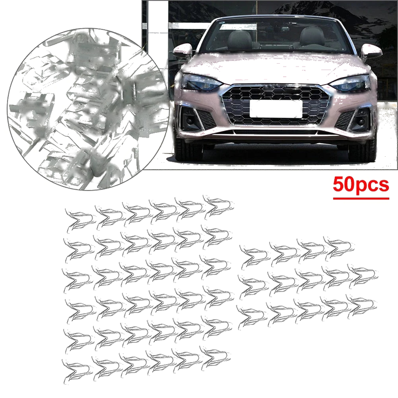 Instrument Panel - Universal Fit 50pcs Gray Dashboard Retainer Clips