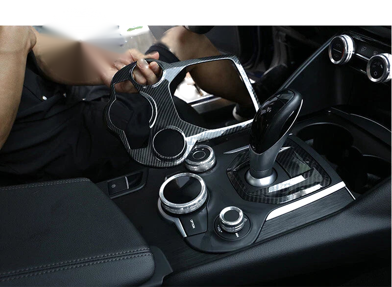 Alfa Romeo Giulia 2017-2018 Real Carbon Fiber Center Gear Shift Cover Trim
