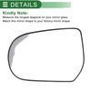 Ford Maverick Left Side White Mirror Glass w/ Back Convex Heated (2000-2006)
