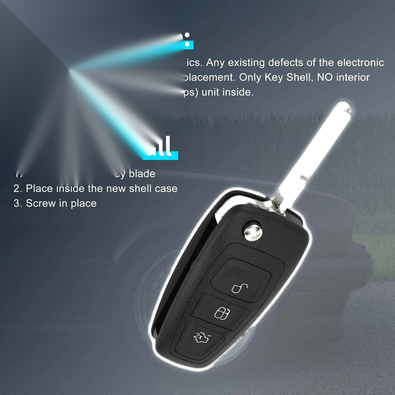 Ford Fiesta, Kuga, Focus, Transit Keyless Entry Remote Key Shell Case