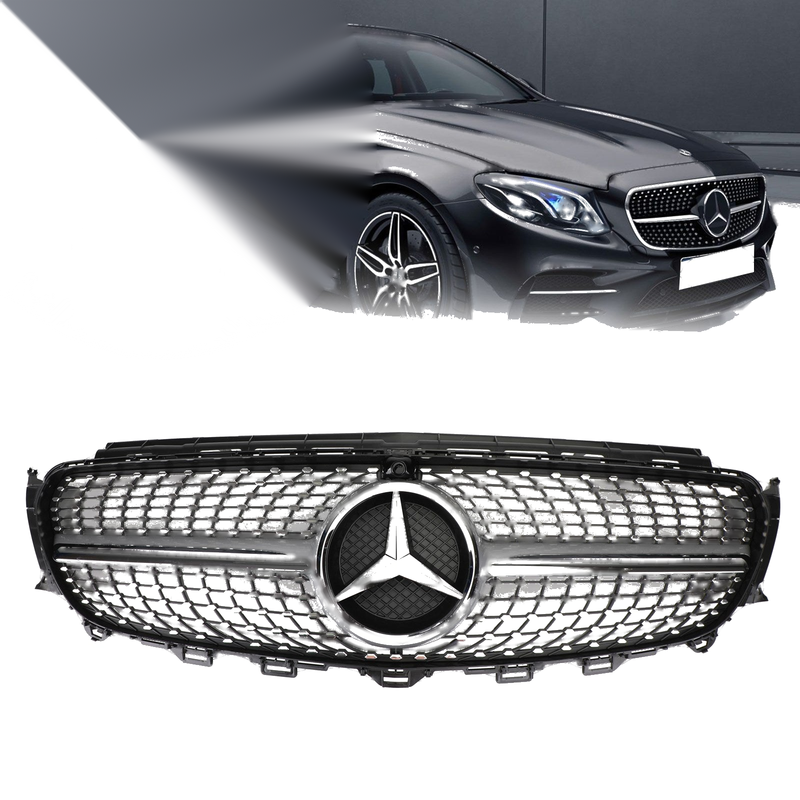 Mercedes Benz E300 E400 Diamond Silver Front Grill (2016-2019)