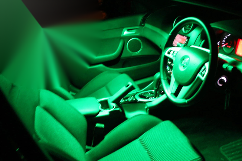 Holden VY VZ Commodore Green LED Interior Light Kit (2002-2006)