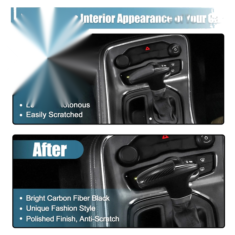 Dodge Challenger Charger Carbon Fiber Gear Shift Knob Cover (2015-2023)