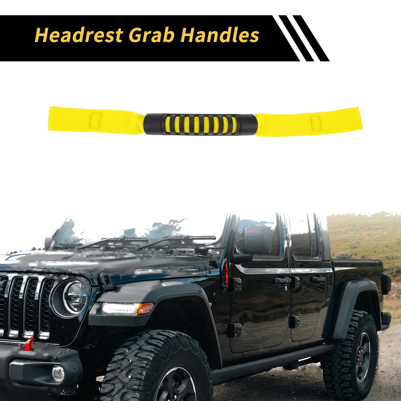 Jeep Wrangler (2011-2023) - Yellow Grab Handle 2 x Headrest Grab Handles