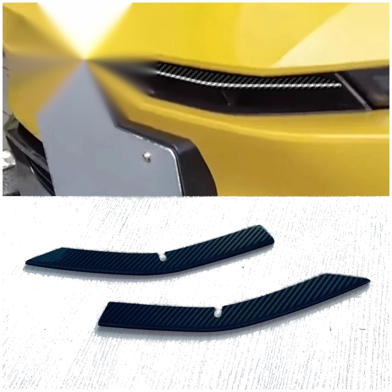 Toyota Prius 2 x Steel Fiber Front Upper Grilles Frame Cover Trim (2023-2024)