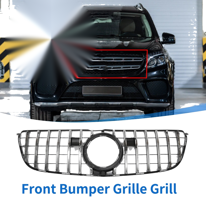 Mercedes-Benz GLS500 2017 Chrome Silver Tone Front Upper Bumper Grille