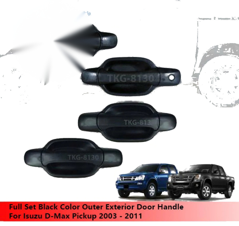 Isuzu Dmax Black Outer Door Handles 2 x (2003-2011)