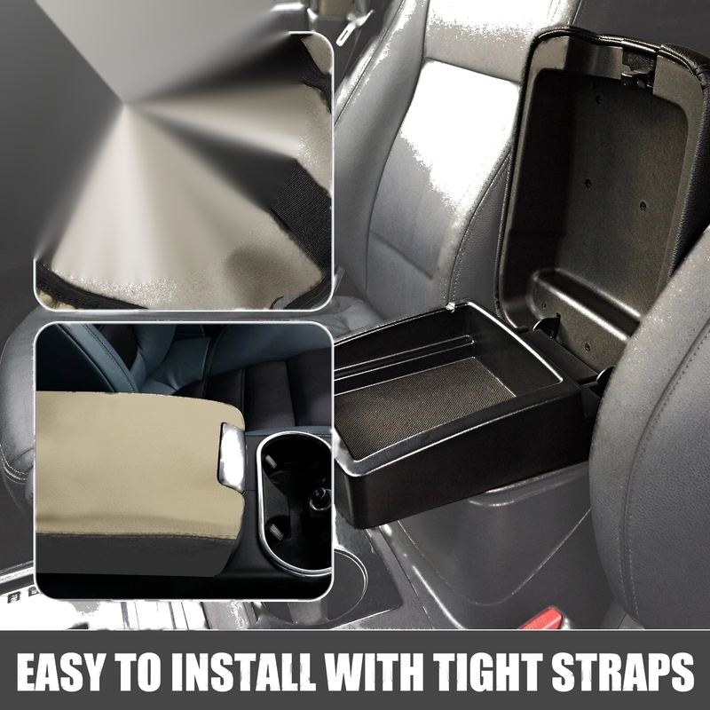 Ford F150 2009-2014 Black Beige Car Center Console Armrest Cover