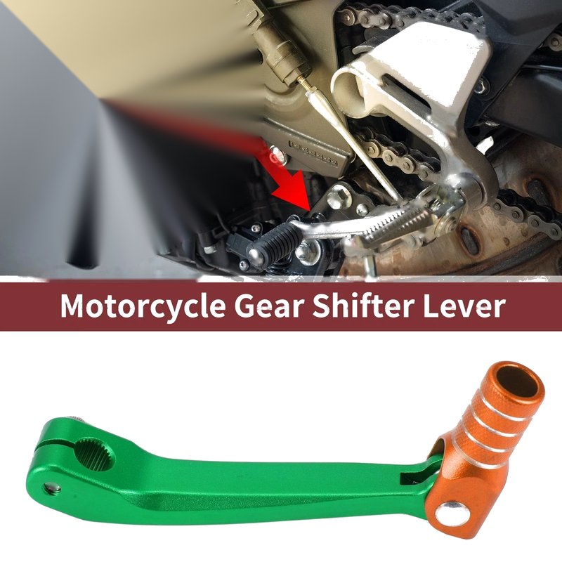 Honda CRF150F (2003-2017) - Green Orange Silver Tone Gear Shift Lever