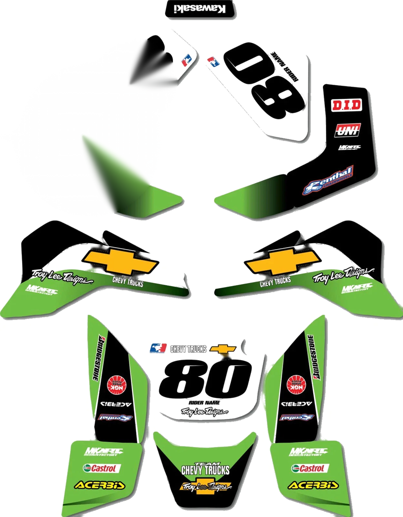 Kawasaki KFX 80 Full Sticker Kit Shifter Style Decals/Graphics (2003-2006)