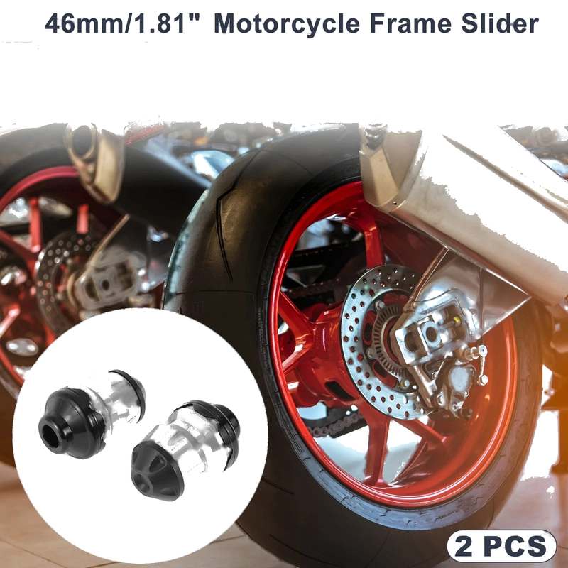 Motorcycle Slider Frame / 15mm / 2 x Aluminum Alloy Plastic Silver Tone