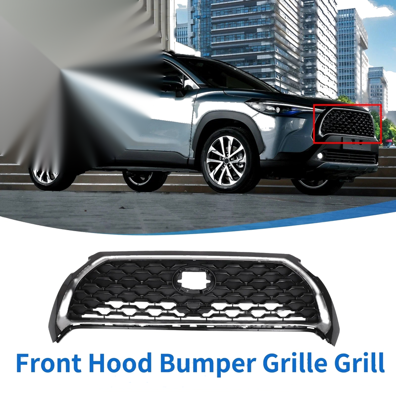 Toyota Corolla Cross Black Front Upper Hood Bumper Grille Grill (2022–2023)