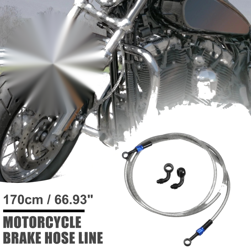 Motorcycle 90 Degree Brake Hose 170cm Braided Line Tube