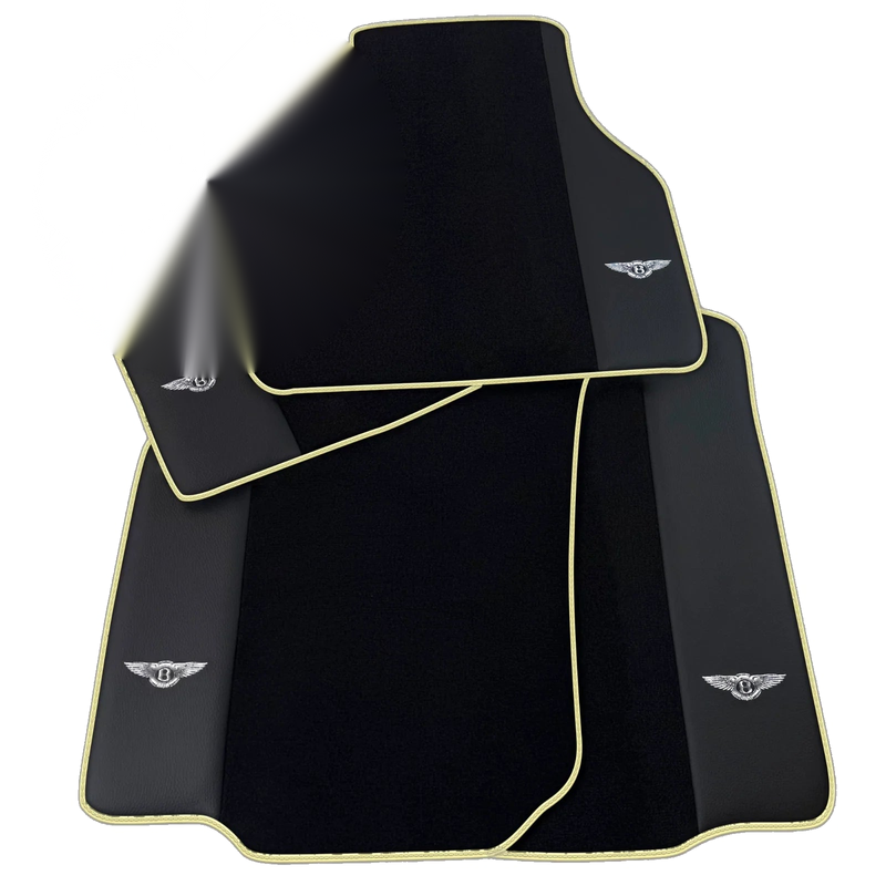 Bentley Flying Spur (2005-2013) Beige Trim AutoWin Black Floor Mats