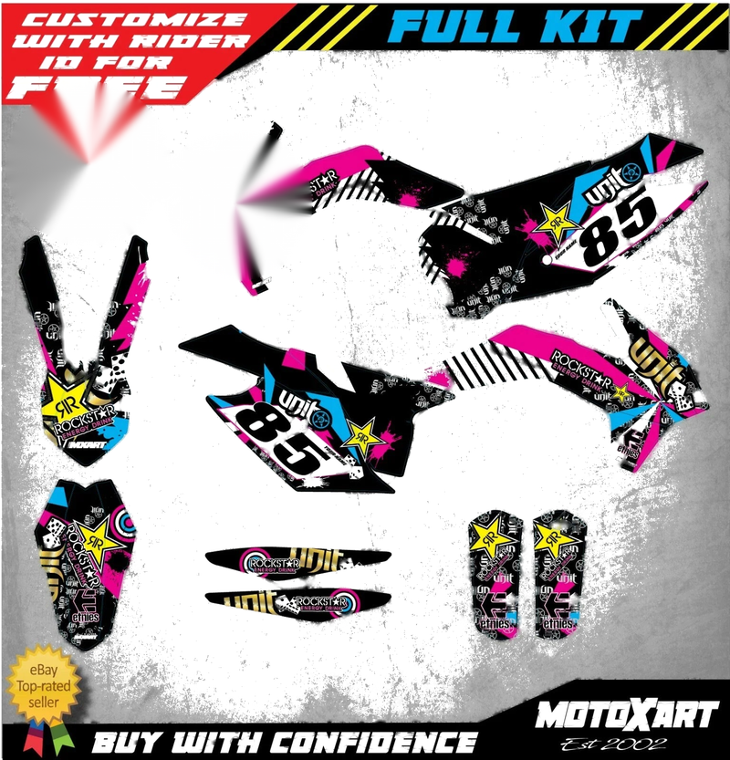 KTM SXF 250 450 Decal Kit RUSH Style Stickers (2013-2015)
