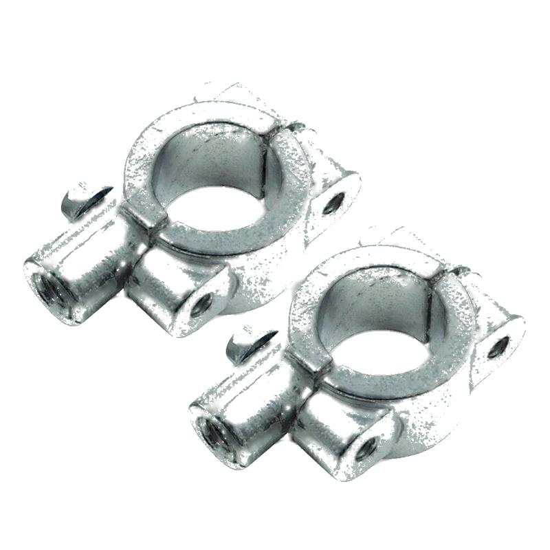 Motorcycles Silver 25MM M10 Rearview Mirror Mount Holders Adapter Clamp