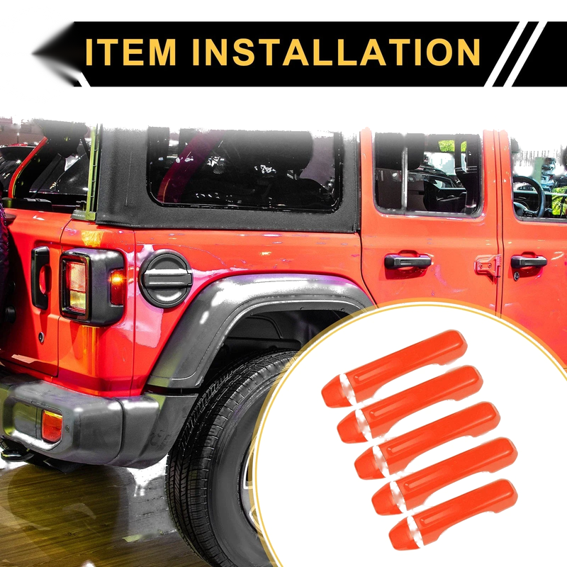 Jeep Gladiator JT 2020-2021 - 2 x Orange Door Tailgate Handle Cover