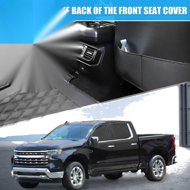 GMC Sierra 1500 Black Seat Covers 5 Pcs