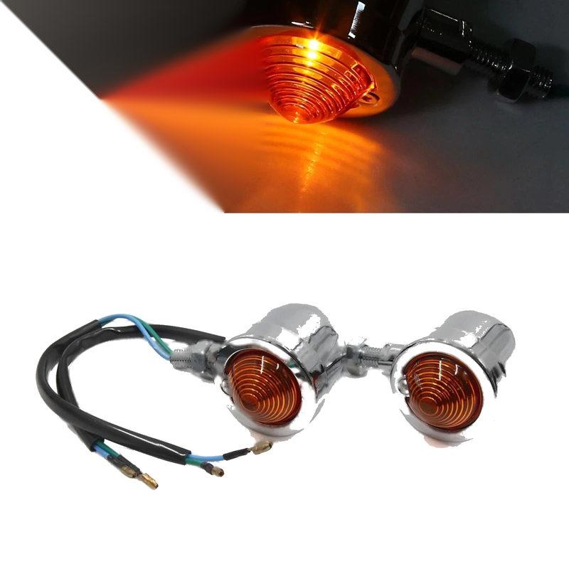 Harley-Davidson 2 x Yellow Light Chrome Turn Signal Lamp Bulb
