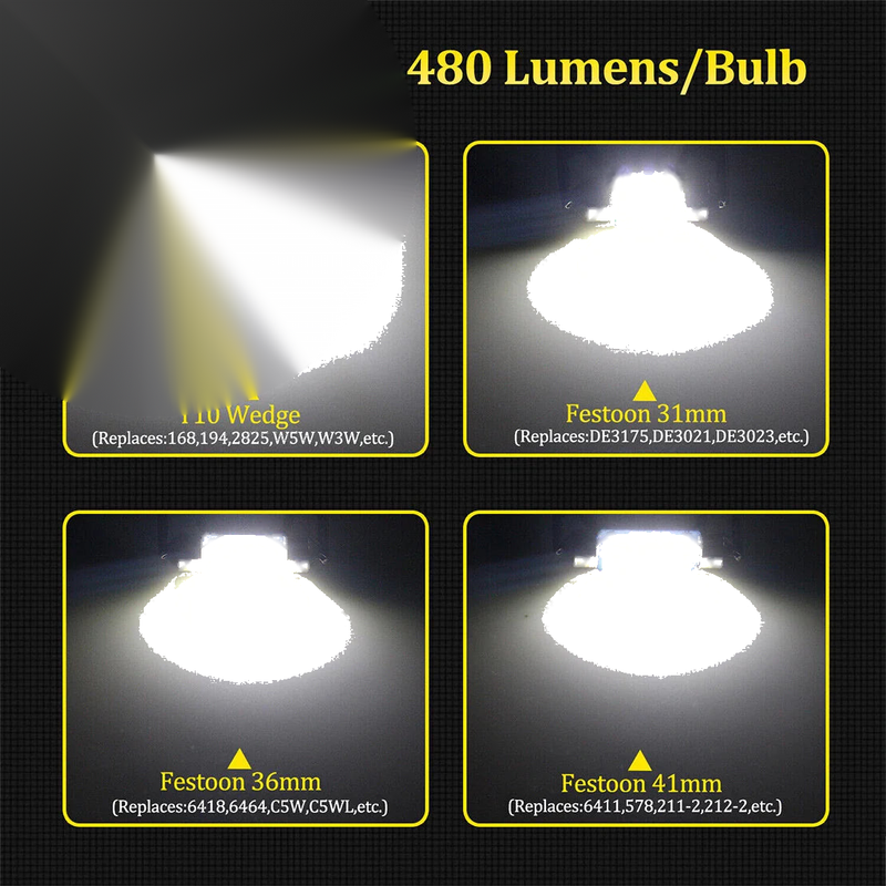 VW Jetta 9Pc White LED Light Bulbs (2011-2017)