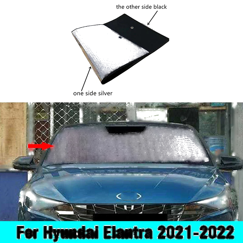 Hyundai Elantra Front Windshield Privacy Thick Sunshade Cover (21–22)
