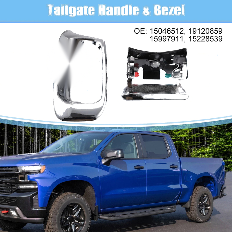 Chevrolet GMC 1 Set Chrome Tailgate Handle & Bezel