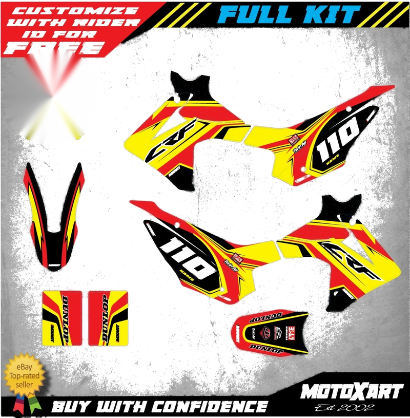 Honda CRF 110 (2013-2018) FLOW Stickers Custom Graphics Full Kit