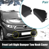 Toyota Highlander Black Pair Car Unpainted Front Bumper Tow Hook Cover