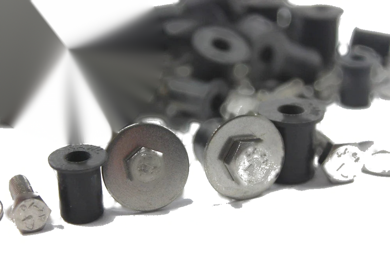Lotus Elan M100 Set / stainless wheelarch trim screws rubber nuts