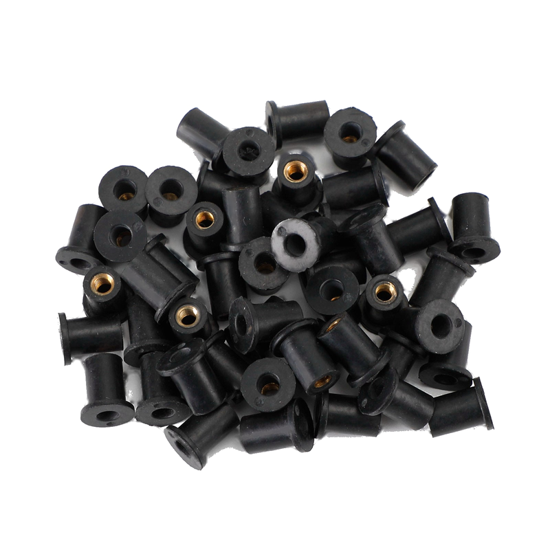 Fairing & Screen Fixing Pack of 50 - 8mm Hole M4 Rubber Well Nuts Wellnuts