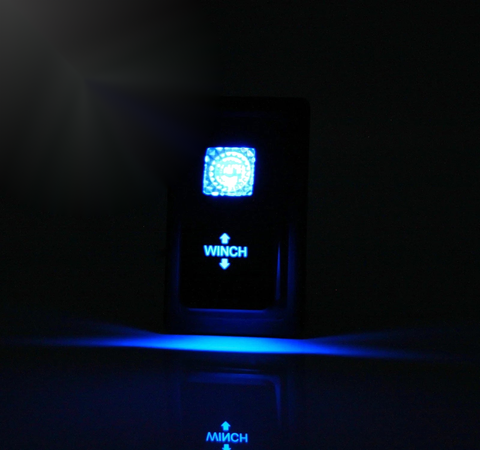 Dual LED BACKLIT Laser Etched WINCH Power Rocker Switch