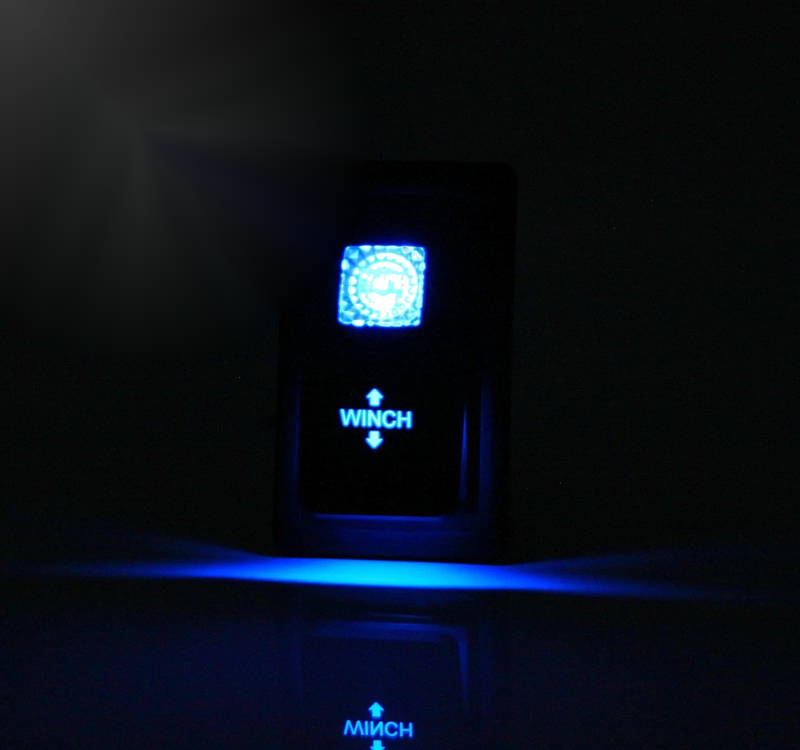 Dual LED BACKLIT Laser Etched WINCH Power Rocker Switch