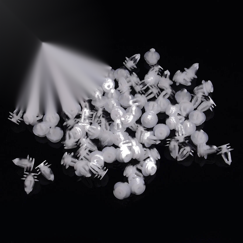 100Pcs White Car Door Panel Trim Push Pin Rivet Clips