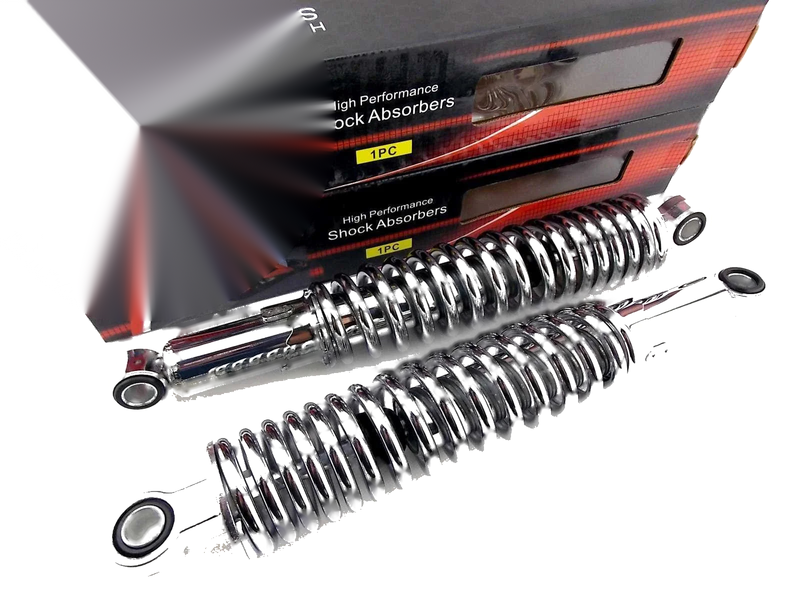 BSA A65L Lightning 340mm Chrome Rear Shock Absorbers (1964-1970)